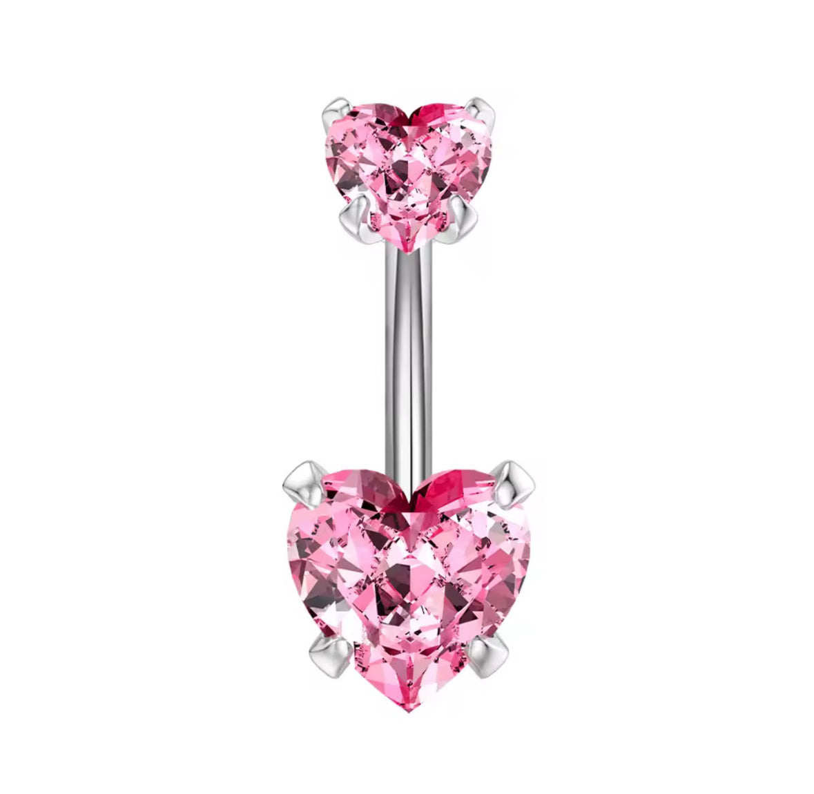 Heart Belly Ring, Pink