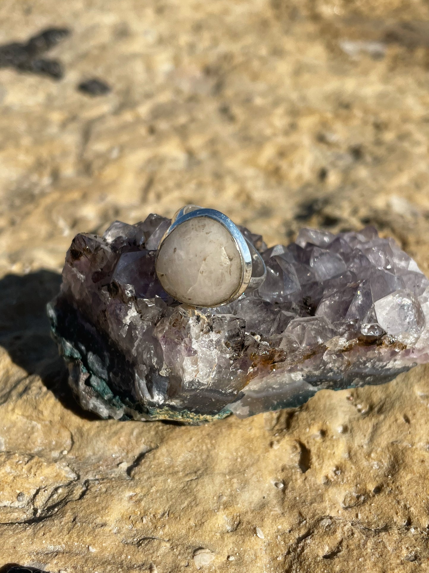 Rose Quartz Silver Ring