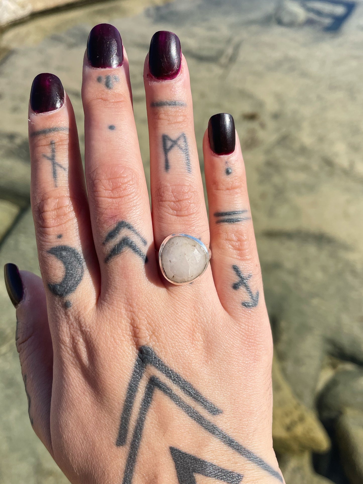 Rose Quartz Silver Ring