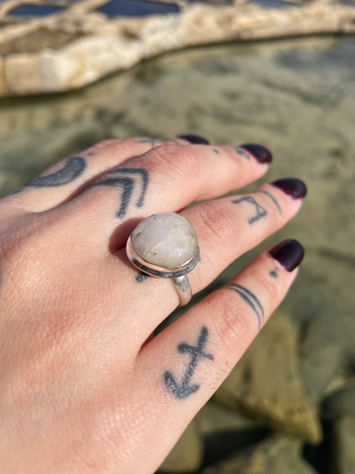 Rose Quartz Silver Ring