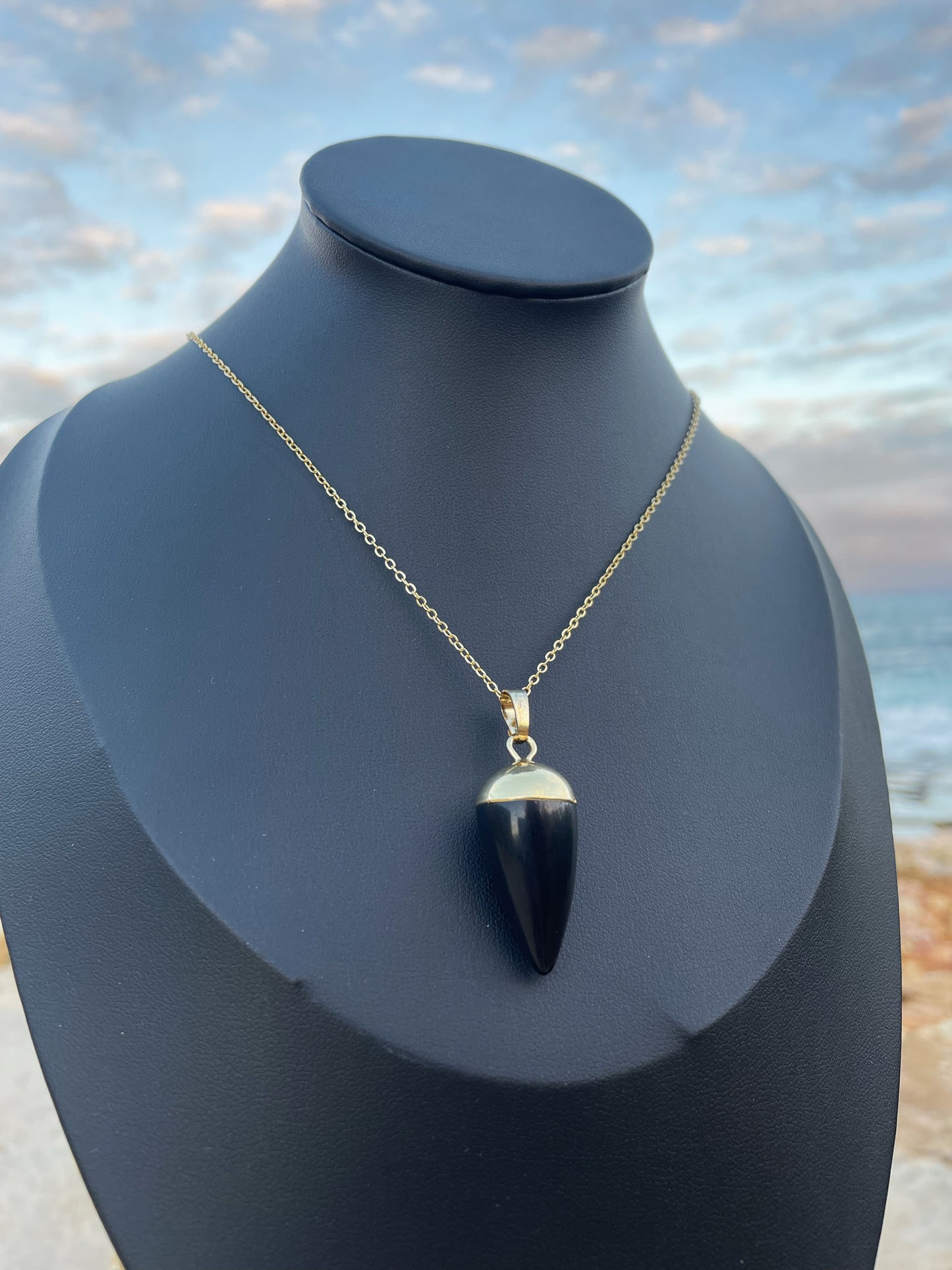 Black Onyx Gold Necklace