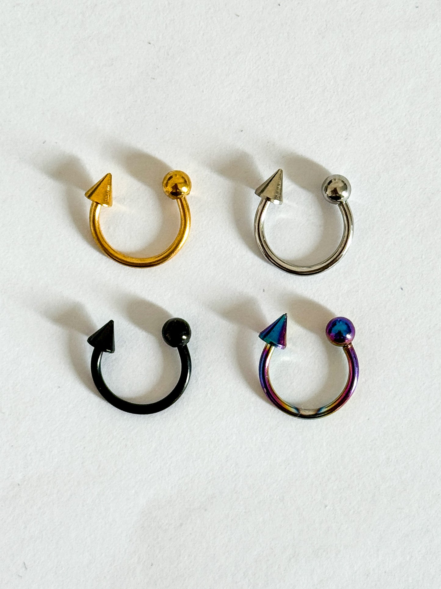 Circular Horseshoe Spike and Ball Barbell