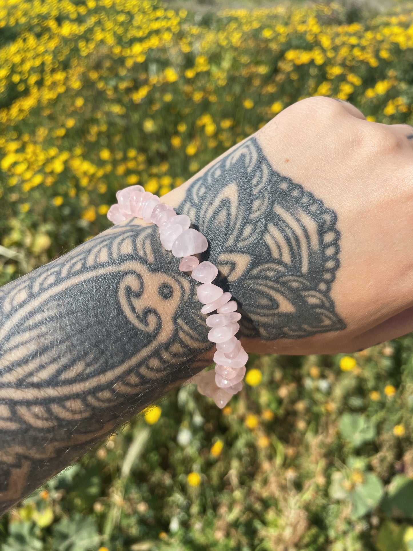 Rose Quartz Chips Bracelet