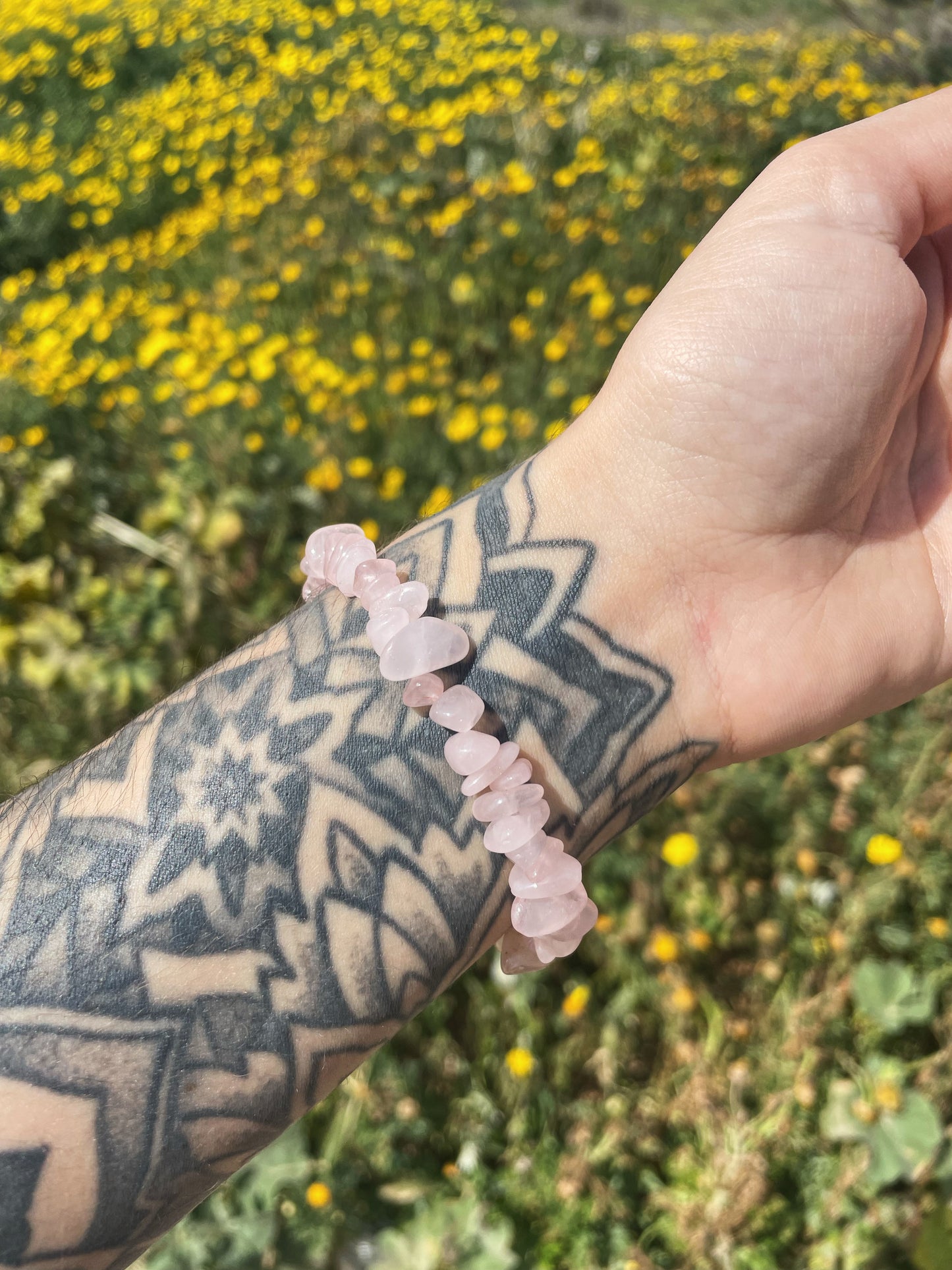 Rose Quartz Chips Bracelet