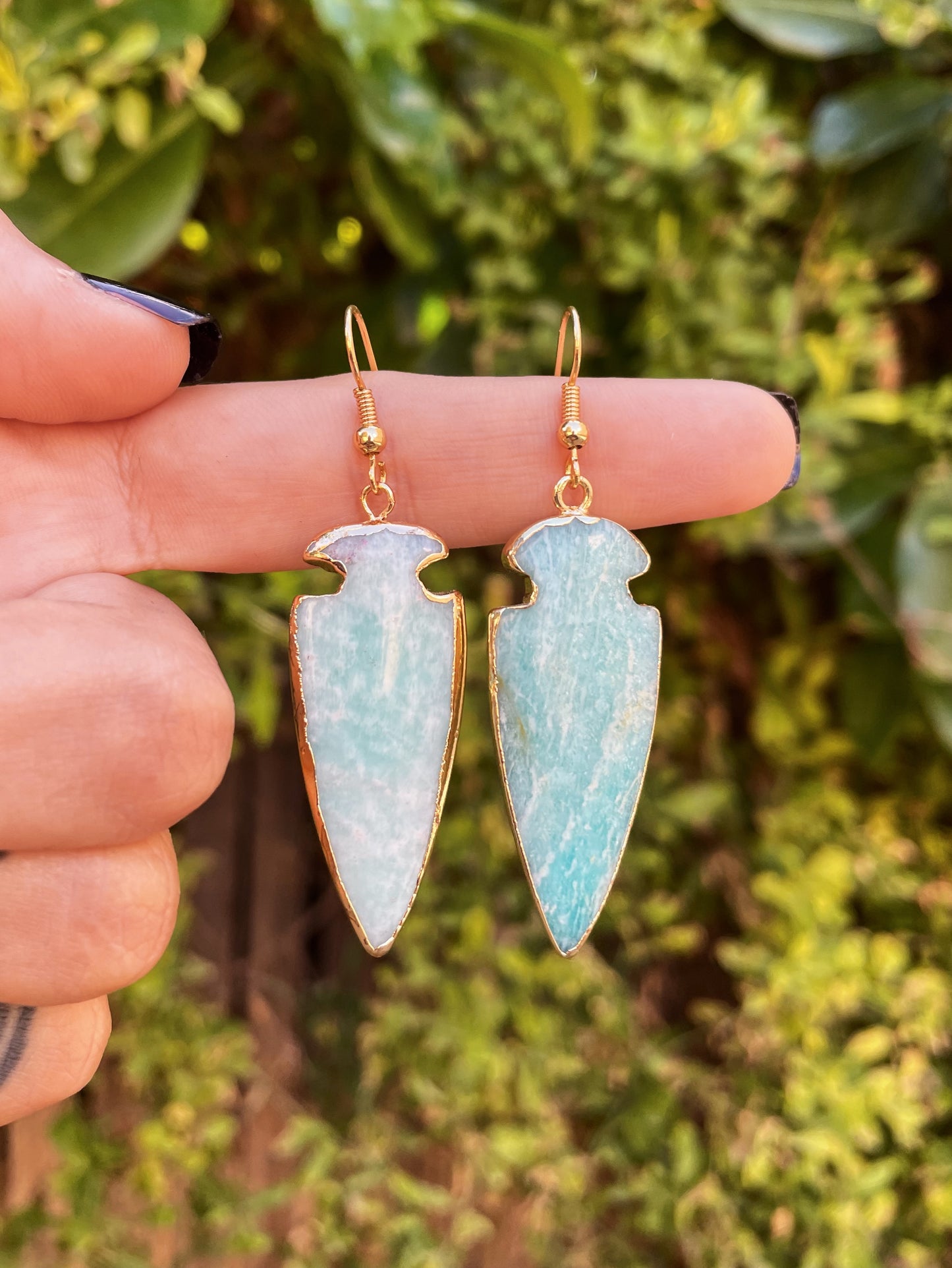 Aventurine Gold Earrings