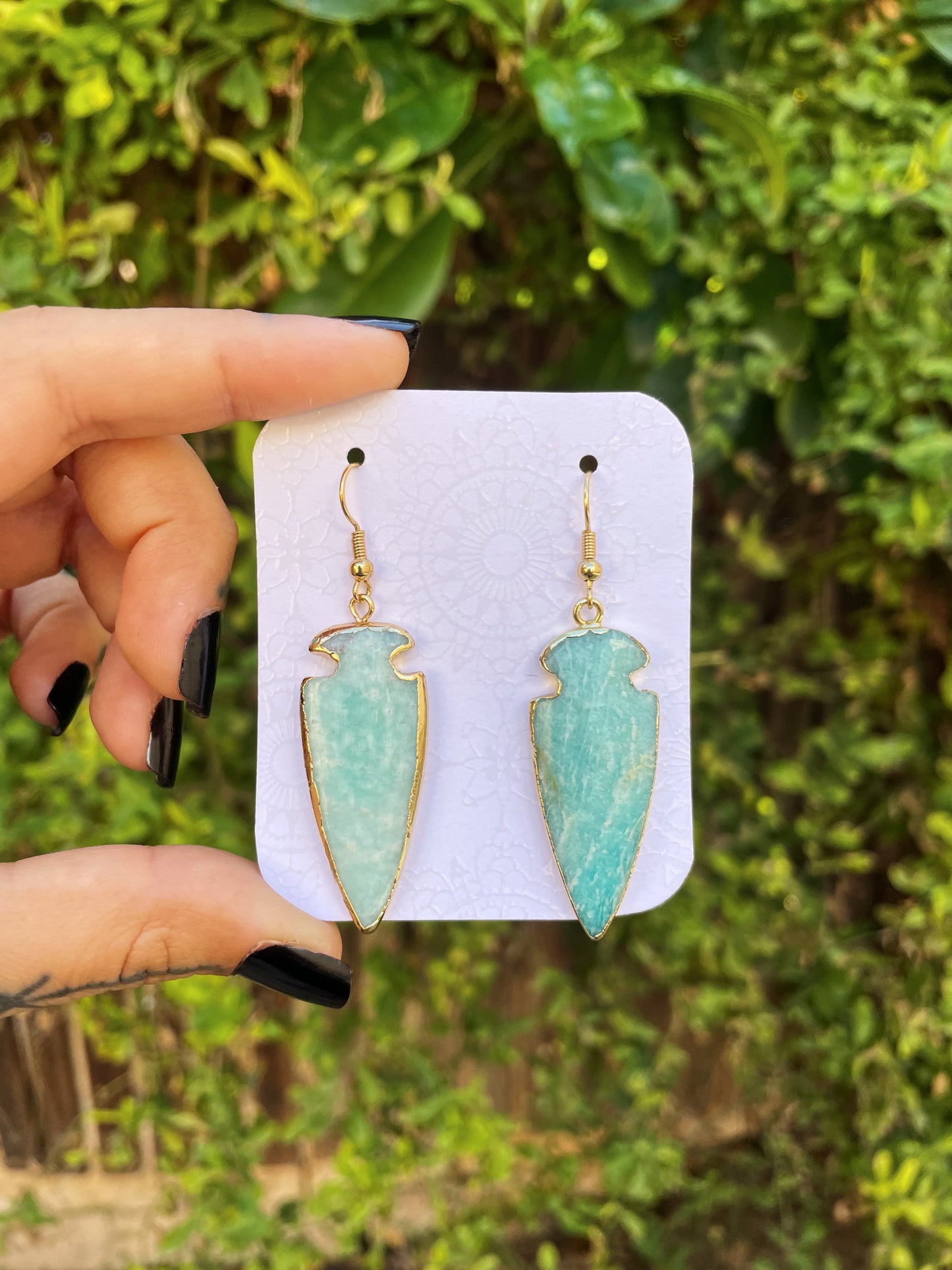 Aventurine Gold Earrings