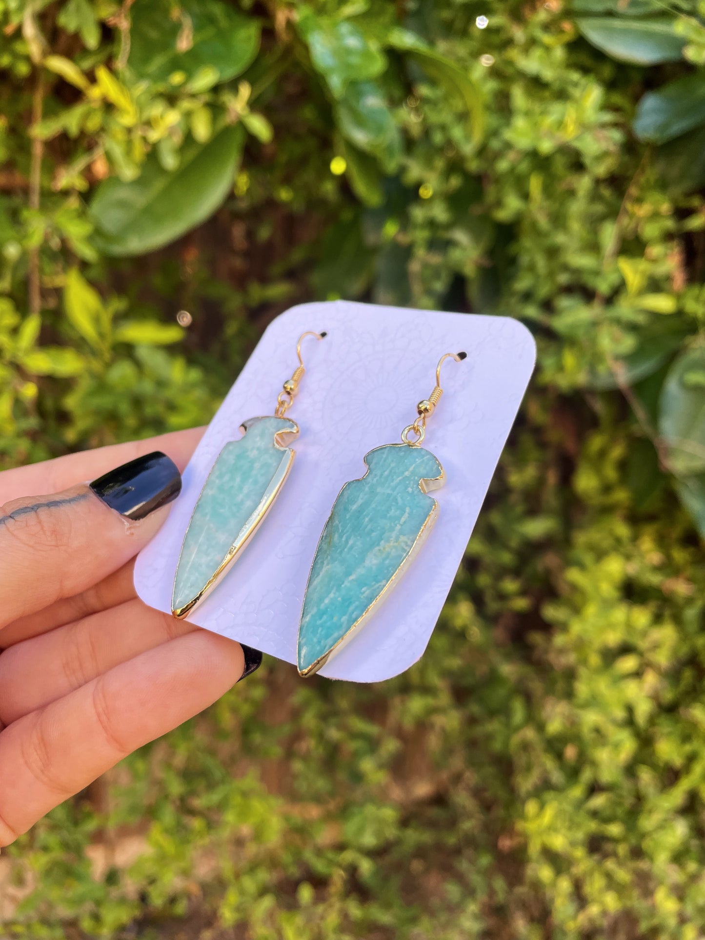 Aventurine Gold Earrings