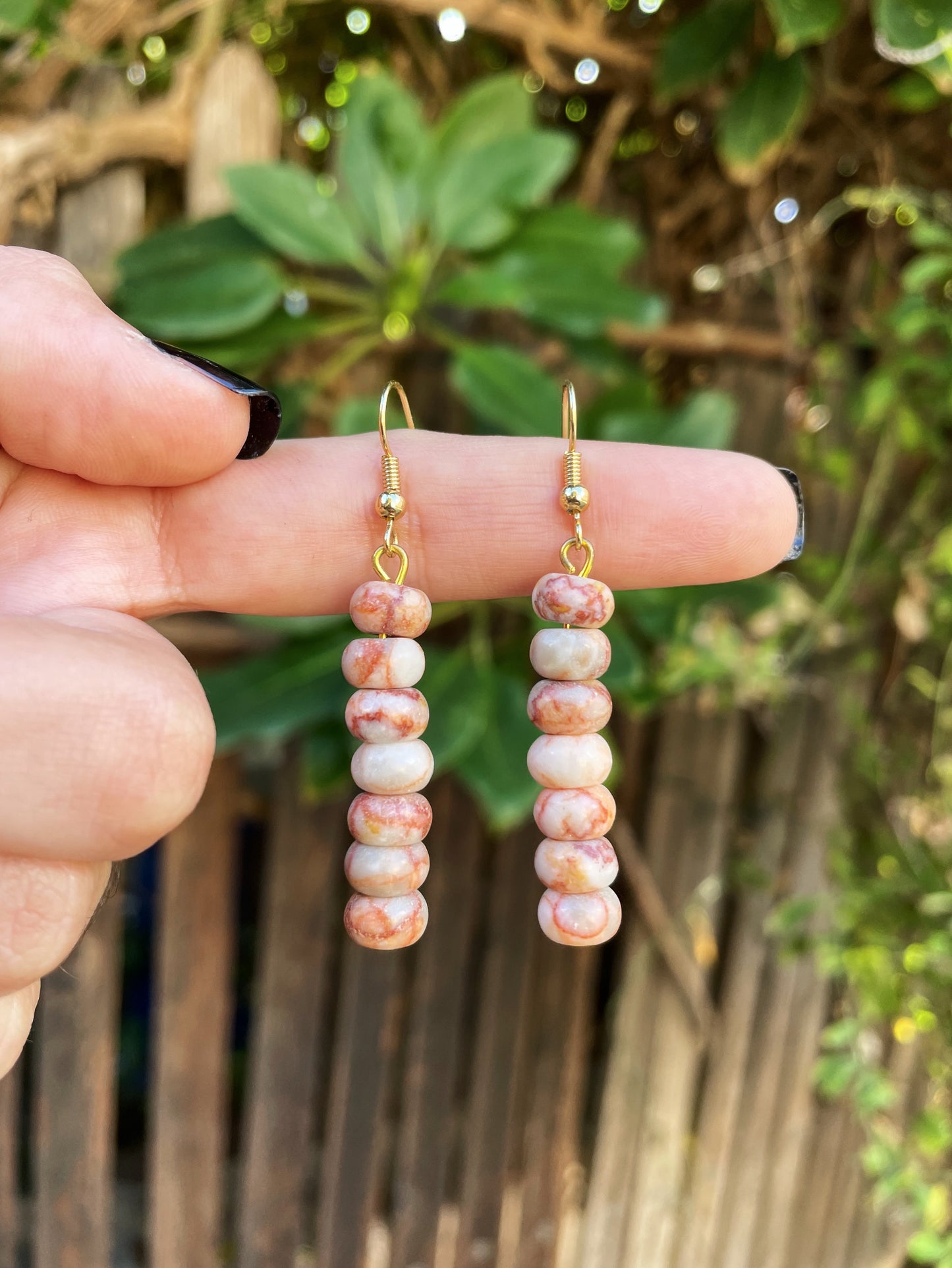 Red Jasper Gold Earrings