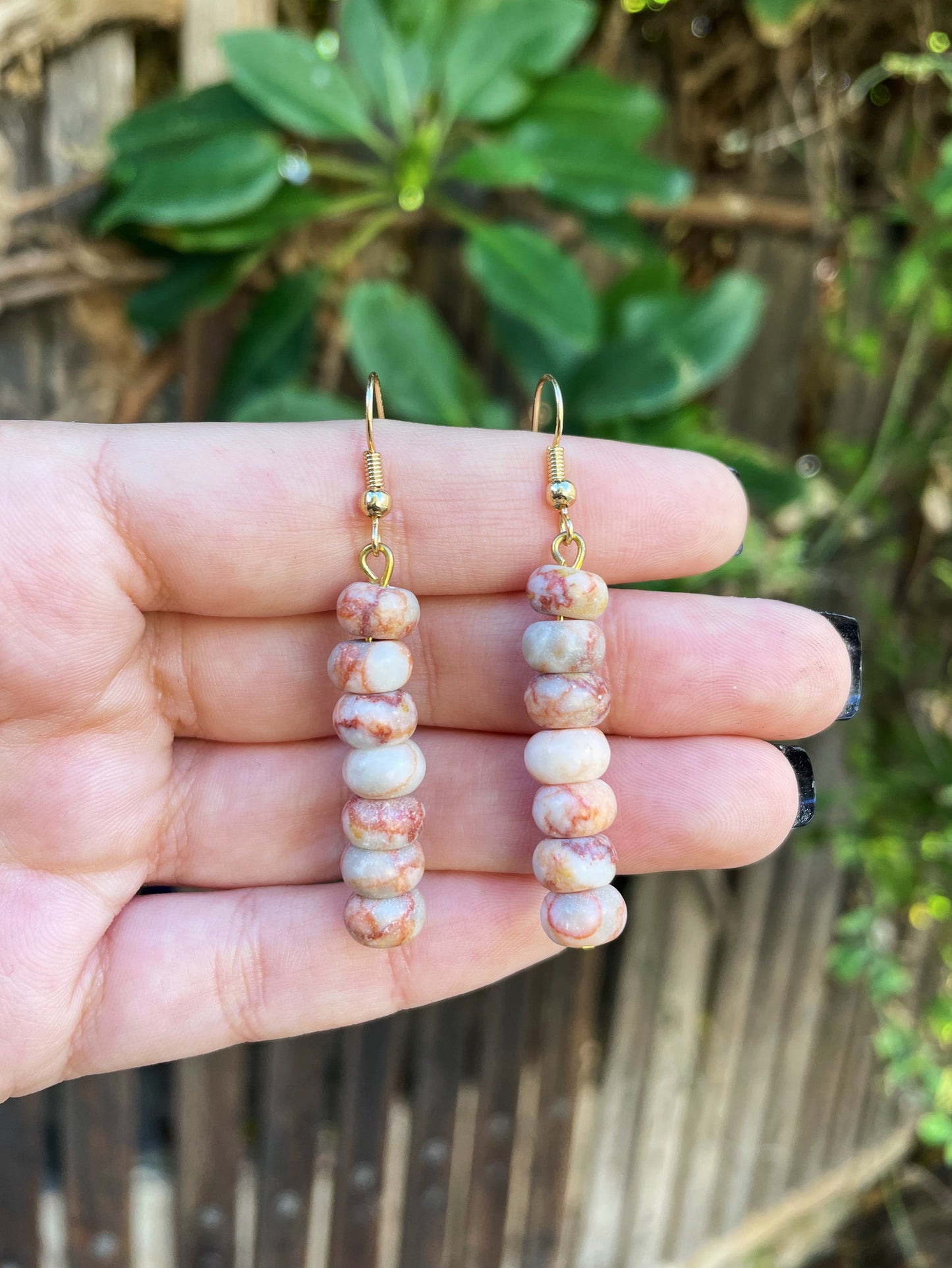 Red Jasper Gold Earrings