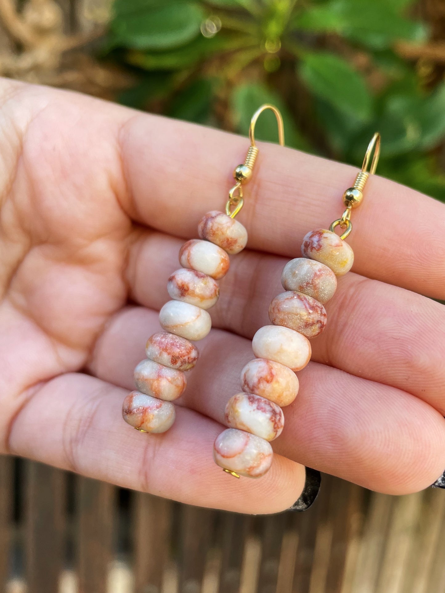 Red Jasper Gold Earrings