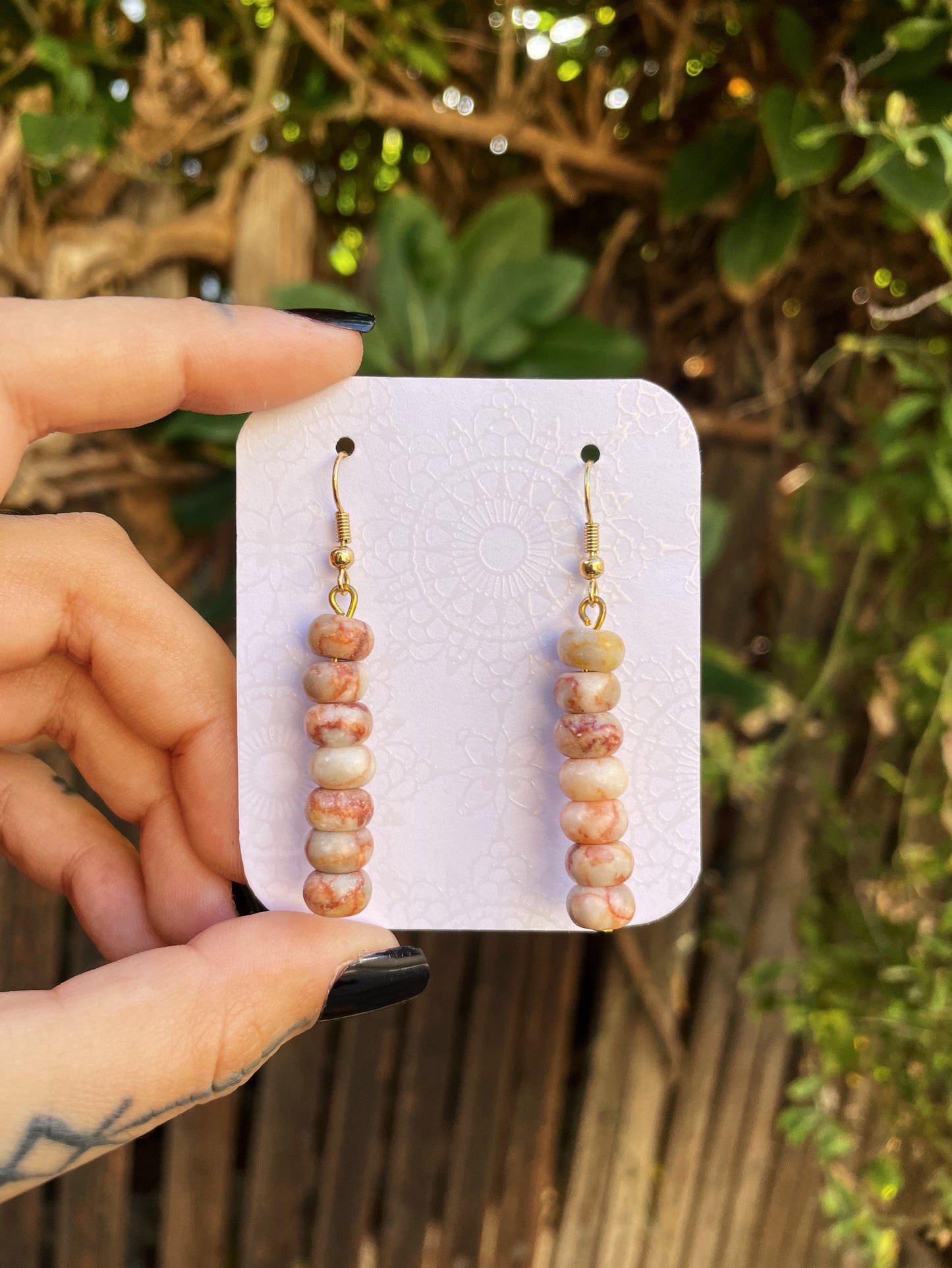 Red Jasper Gold Earrings