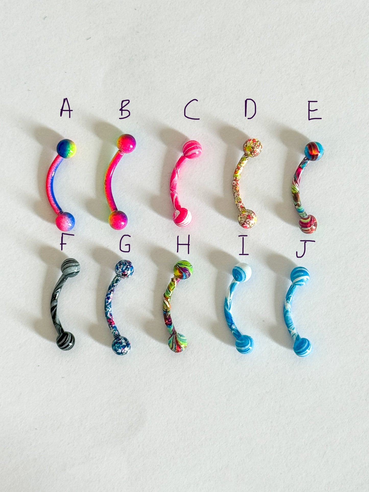 Curved Ball Color Barbell