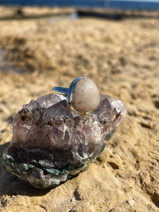 Rose Quartz Silver Ring