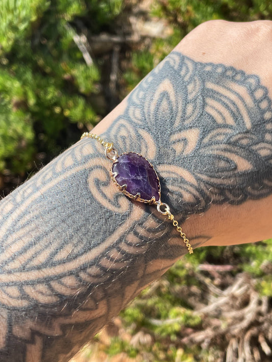 Amethyst Gold Bracelet