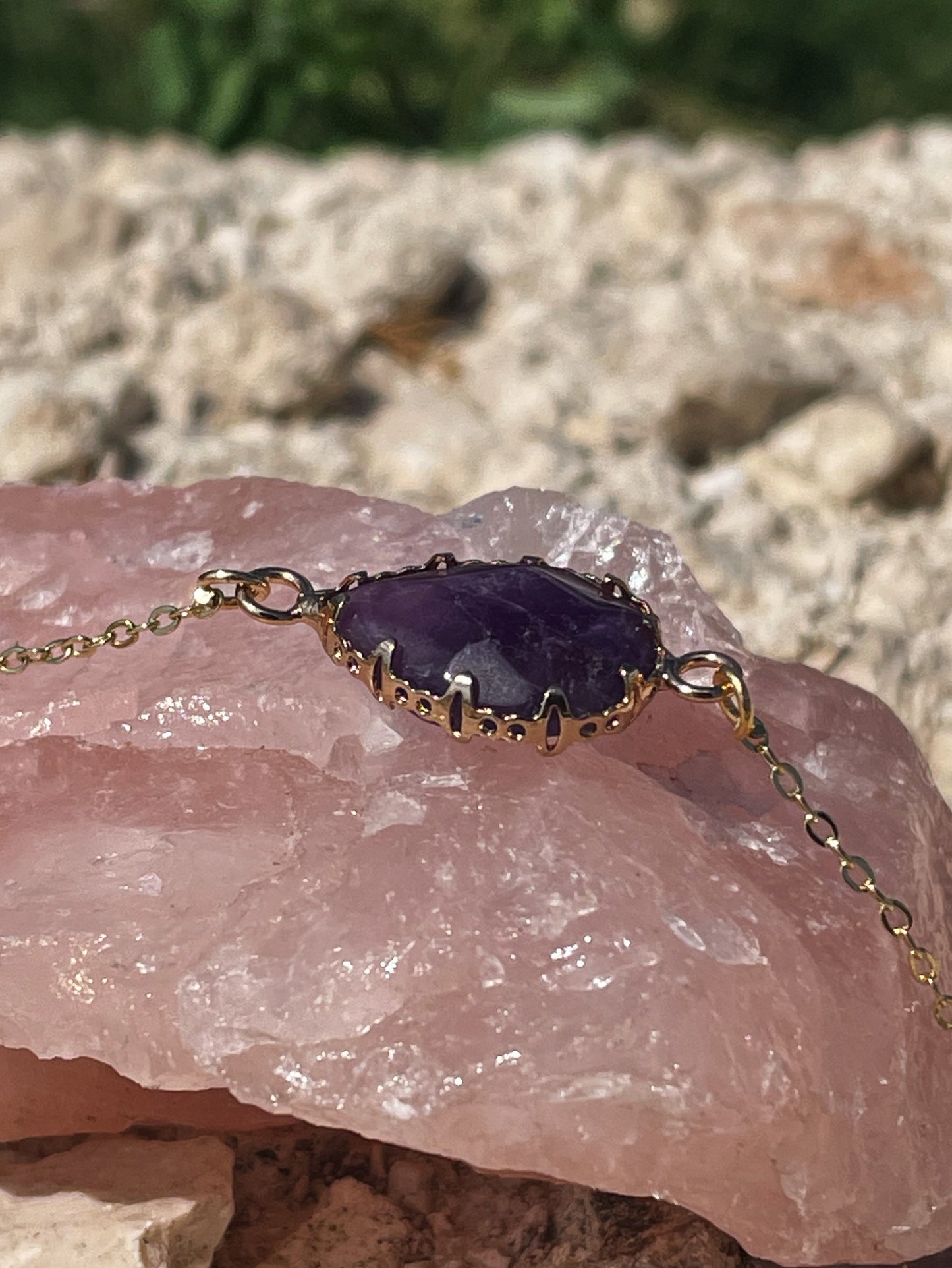 Amethyst Gold Bracelet
