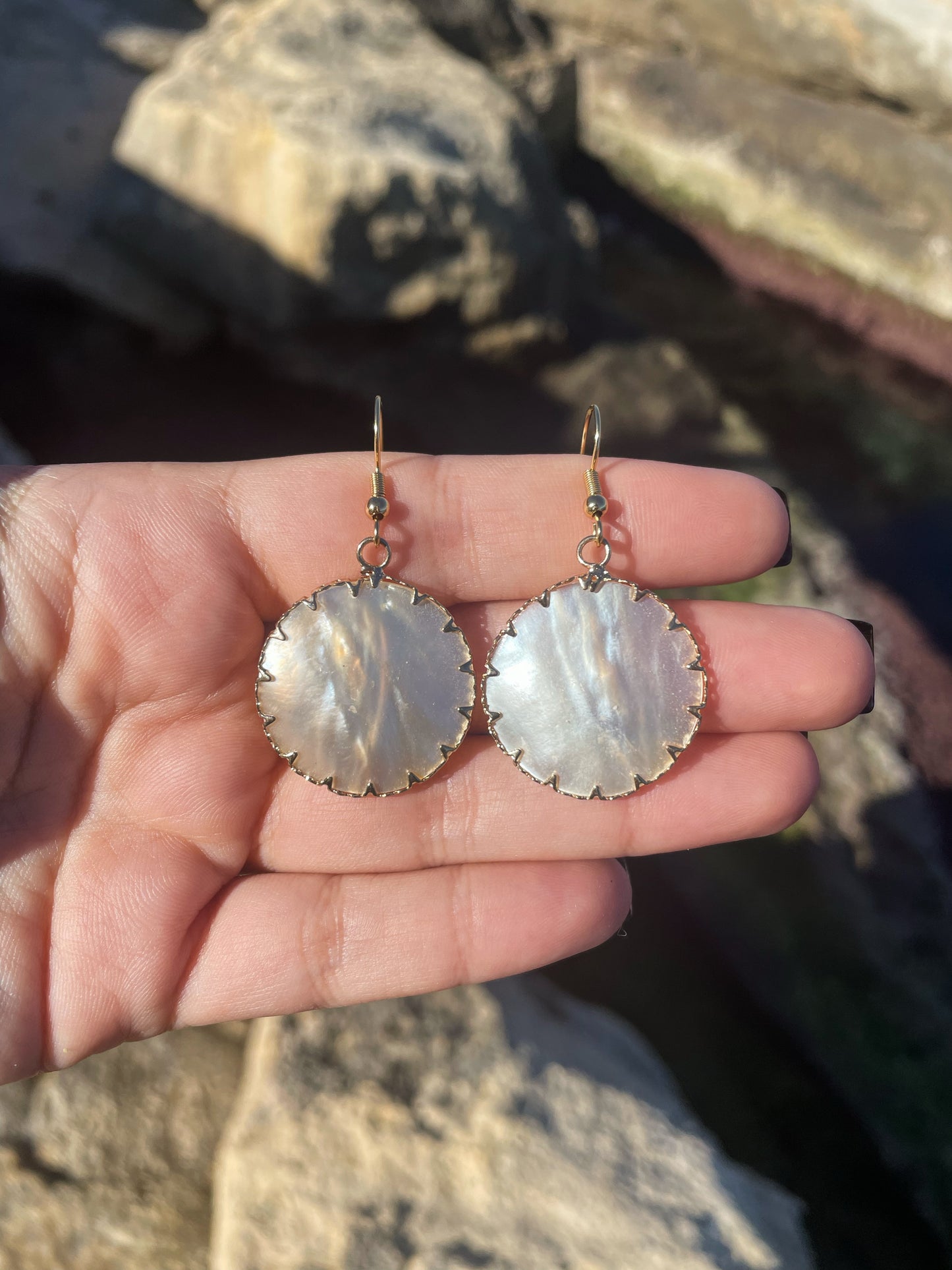 Natural Shell Gold Earrings