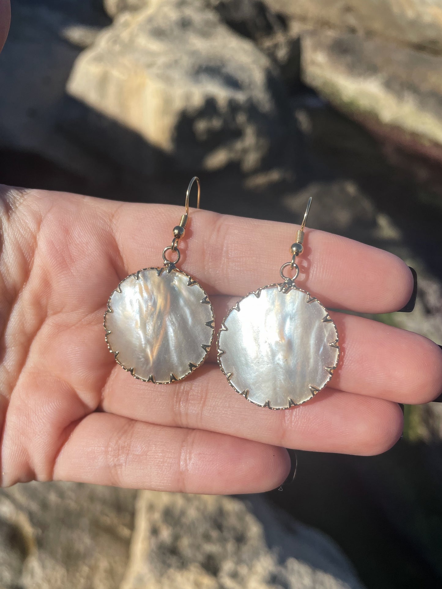 Natural Shell Gold Earrings