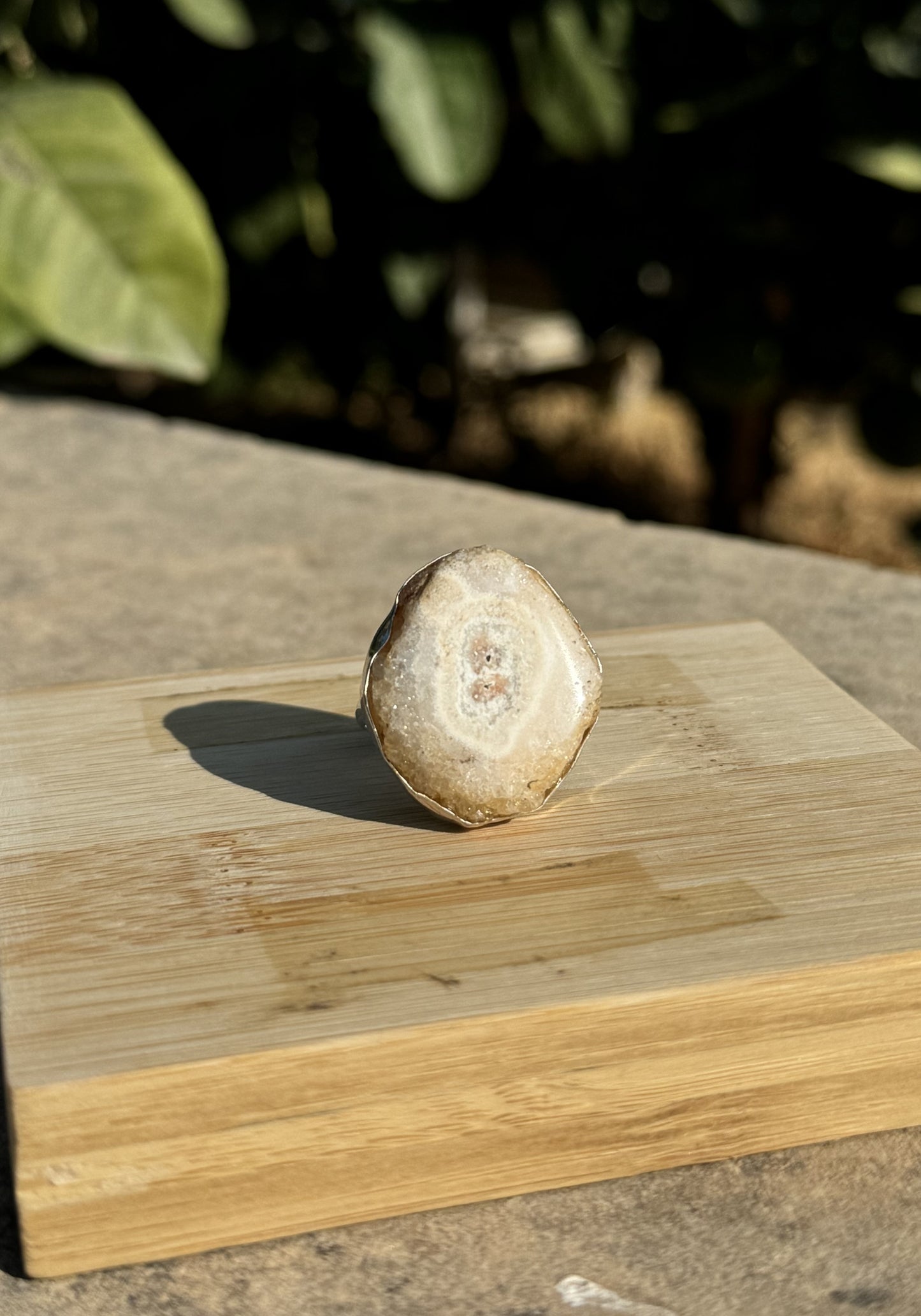 Solar Quartz Silver Ring