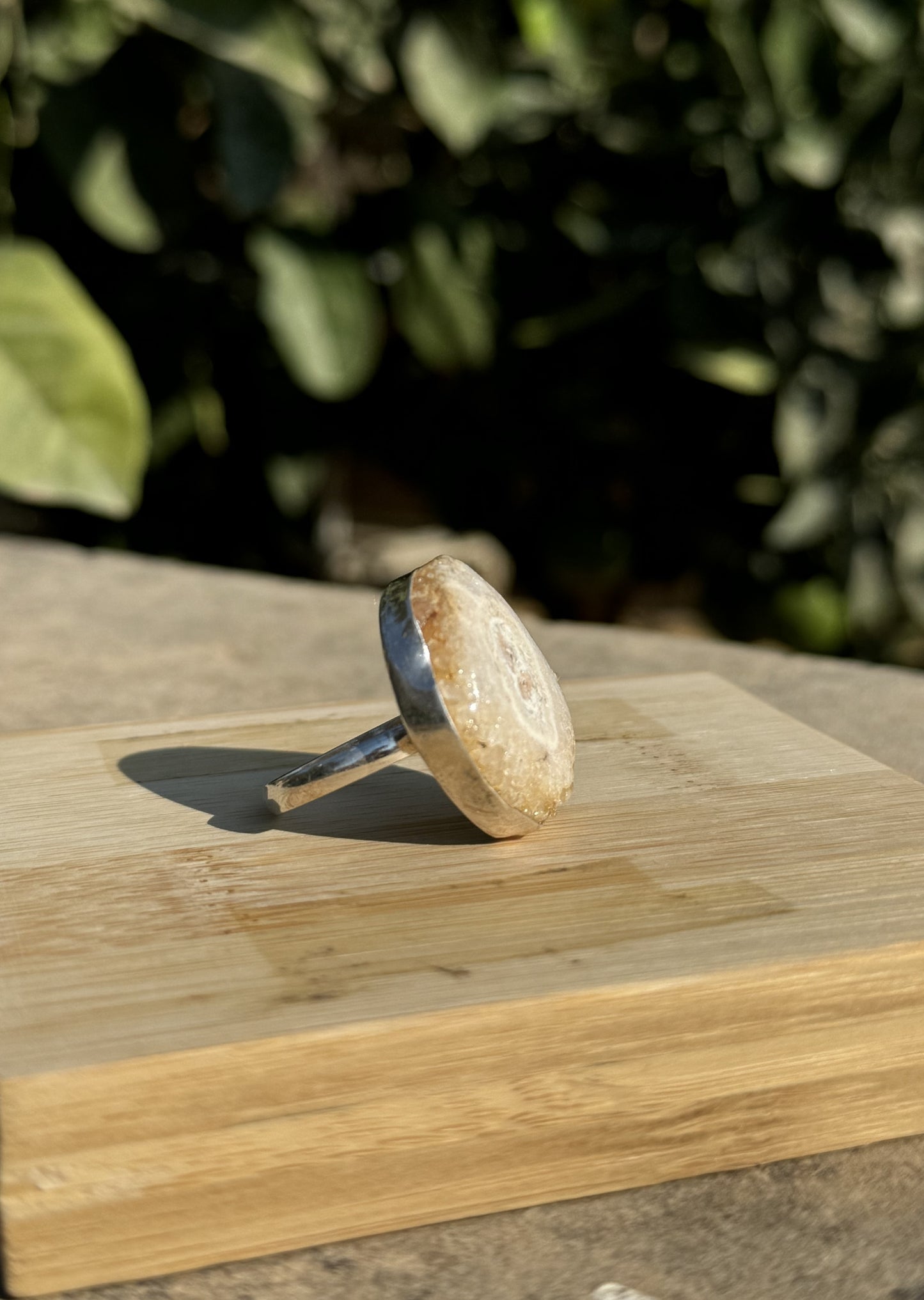 Solar Quartz Silver Ring