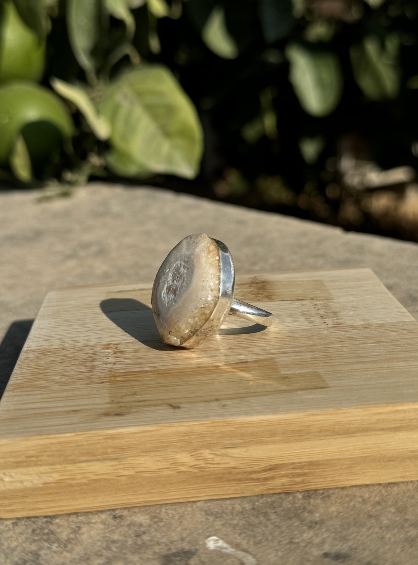 Solar Quartz Silver Ring