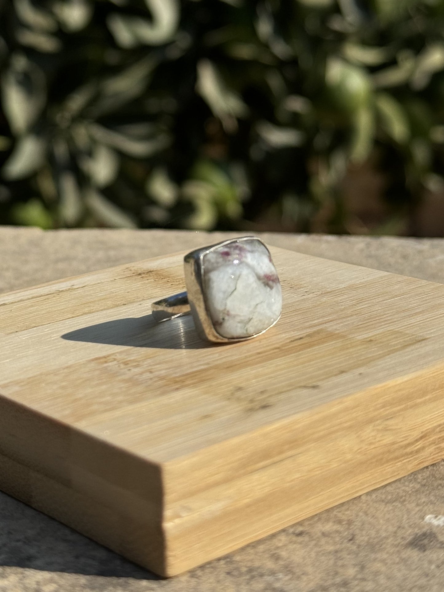 Pink Tourmaline Silver Ring