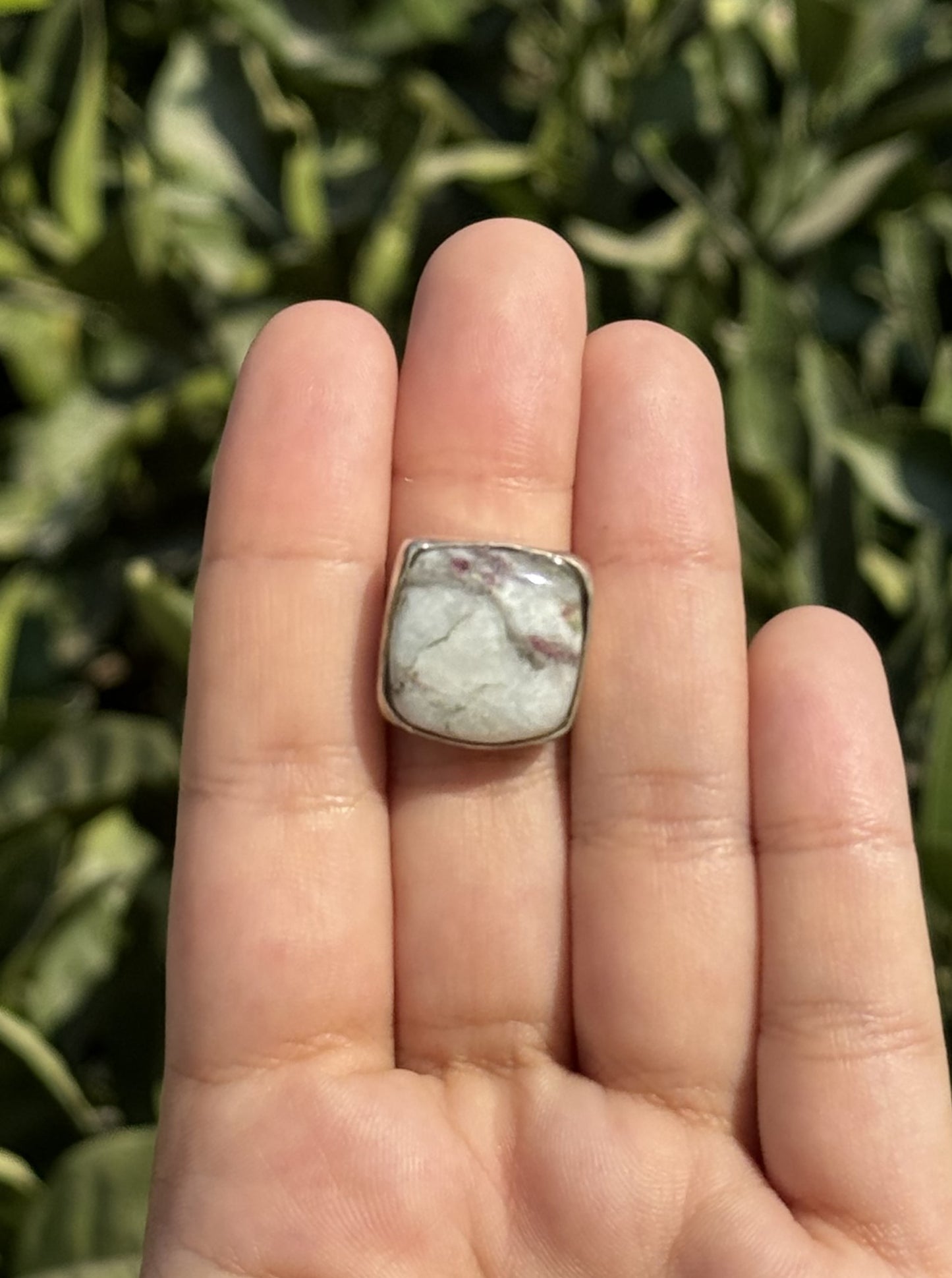 Pink Tourmaline Silver Ring