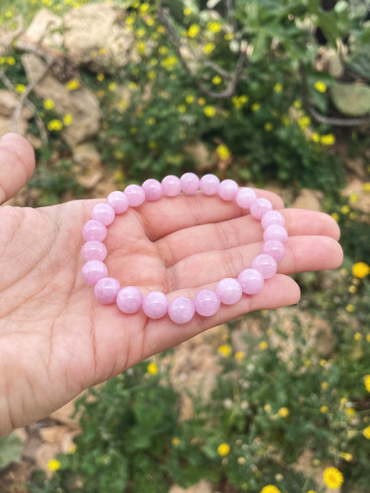 Pink Lepidolite Beads Bracelet