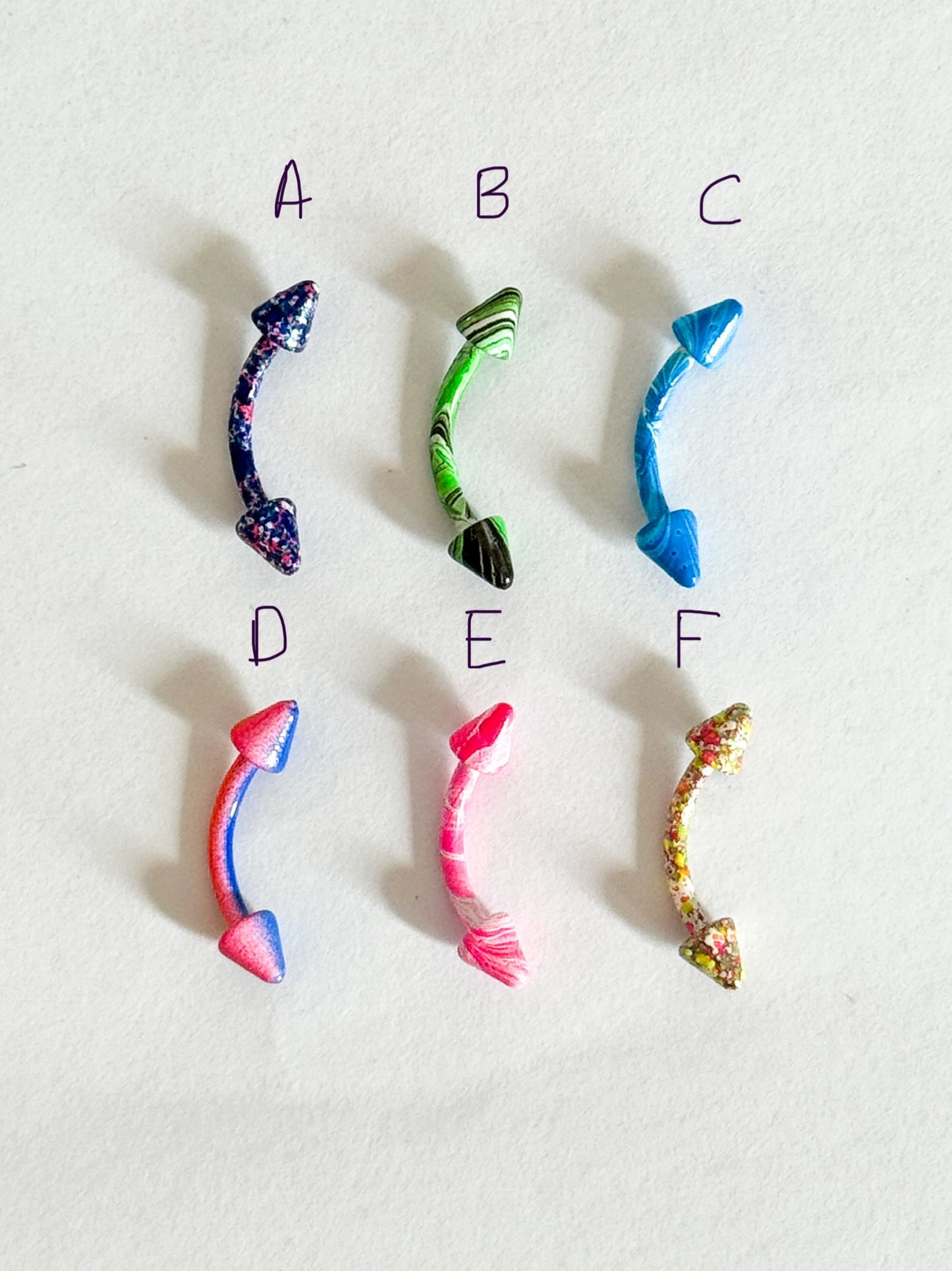 Curved Spike Color Barbell