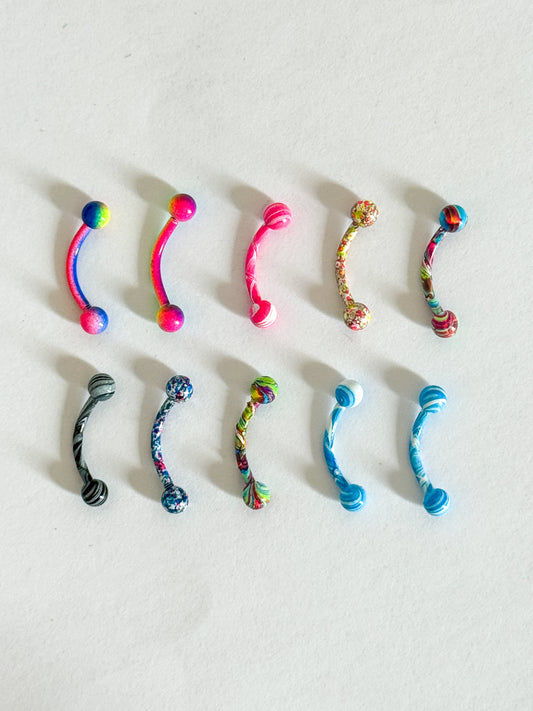Curved Ball Color Barbell