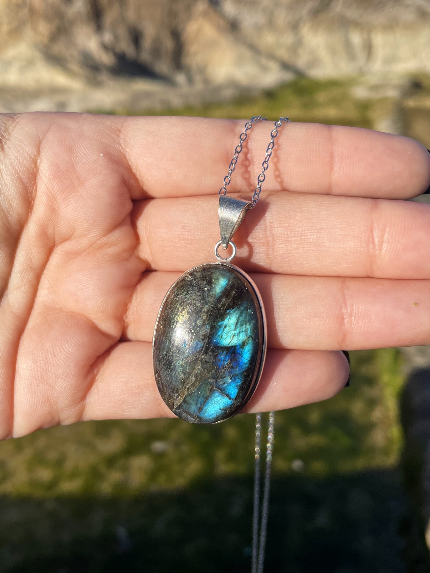 Labradorite Silver Necklace