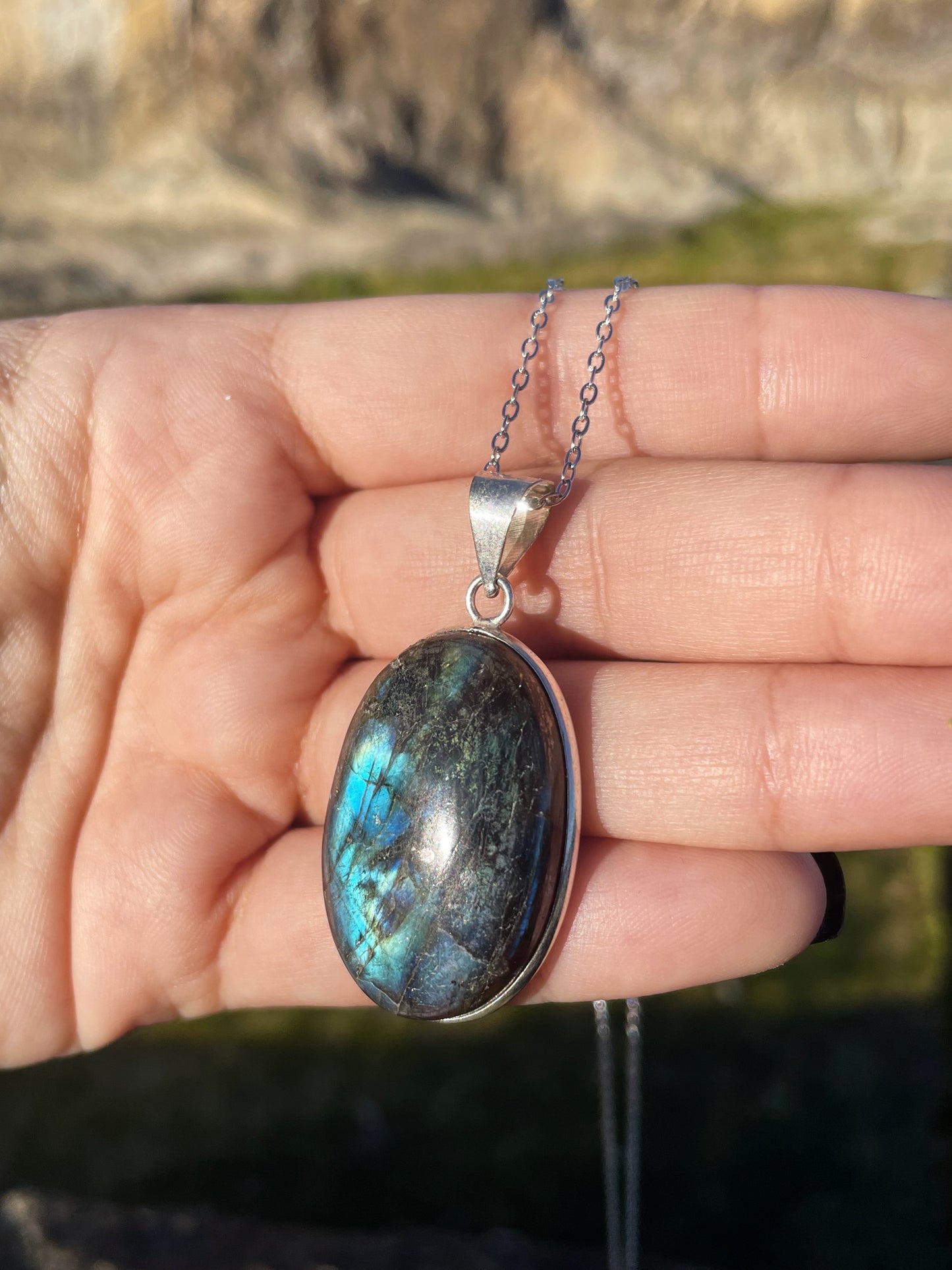 Labradorite Silver Necklace