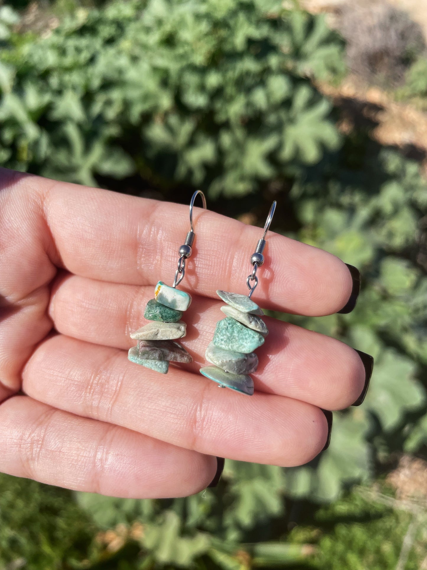 Agate Chips Silver, Gold Earrings ︱ Repurposed