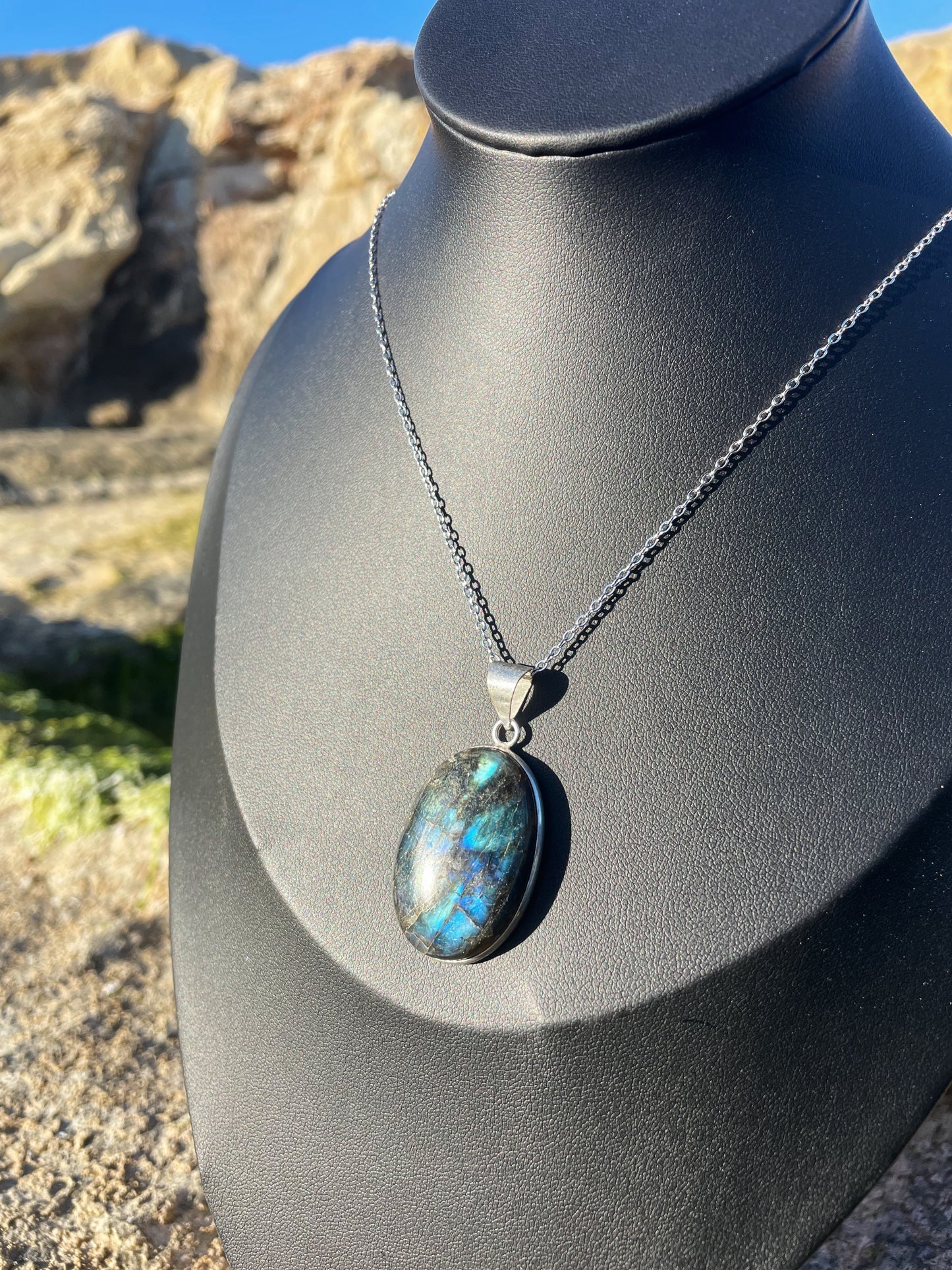 Labradorite Silver Necklace