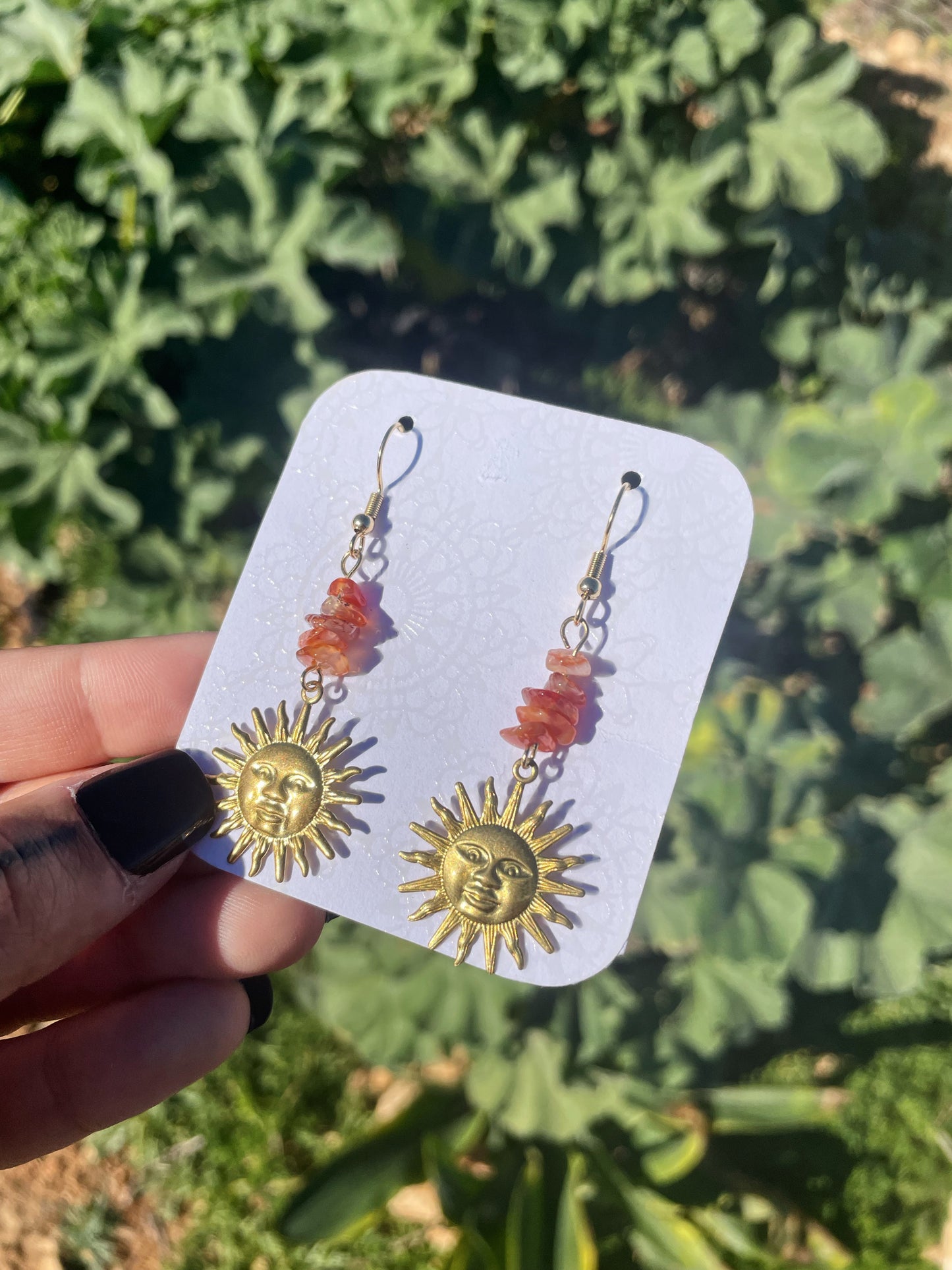 Carnelian Chips and Sun Gold Earrings ︱ Repurposed