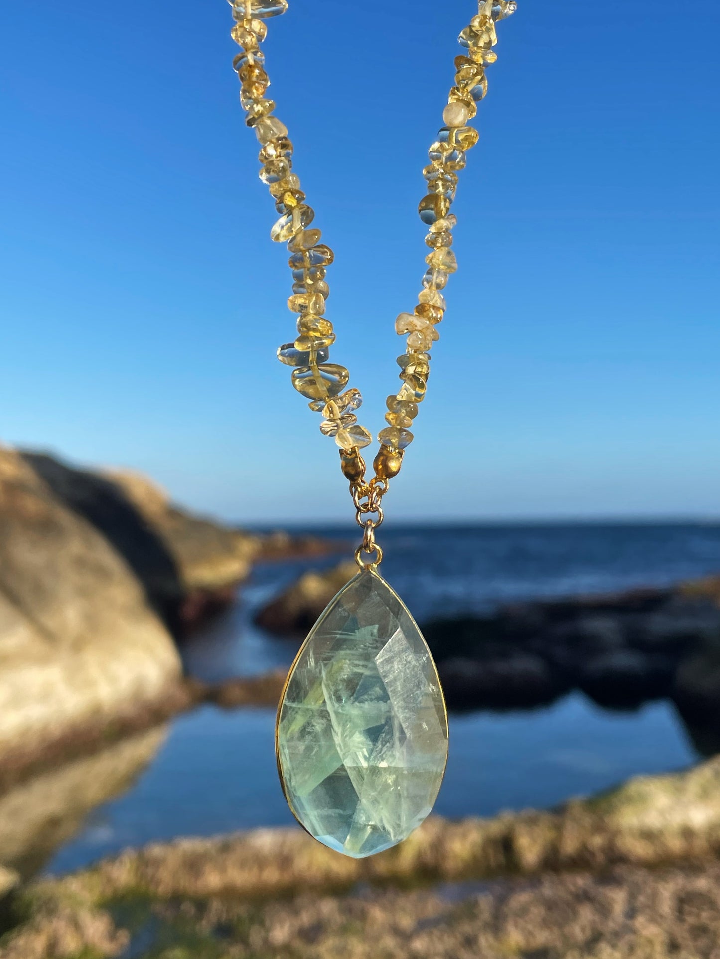 Fluorite and Quartz Necklace