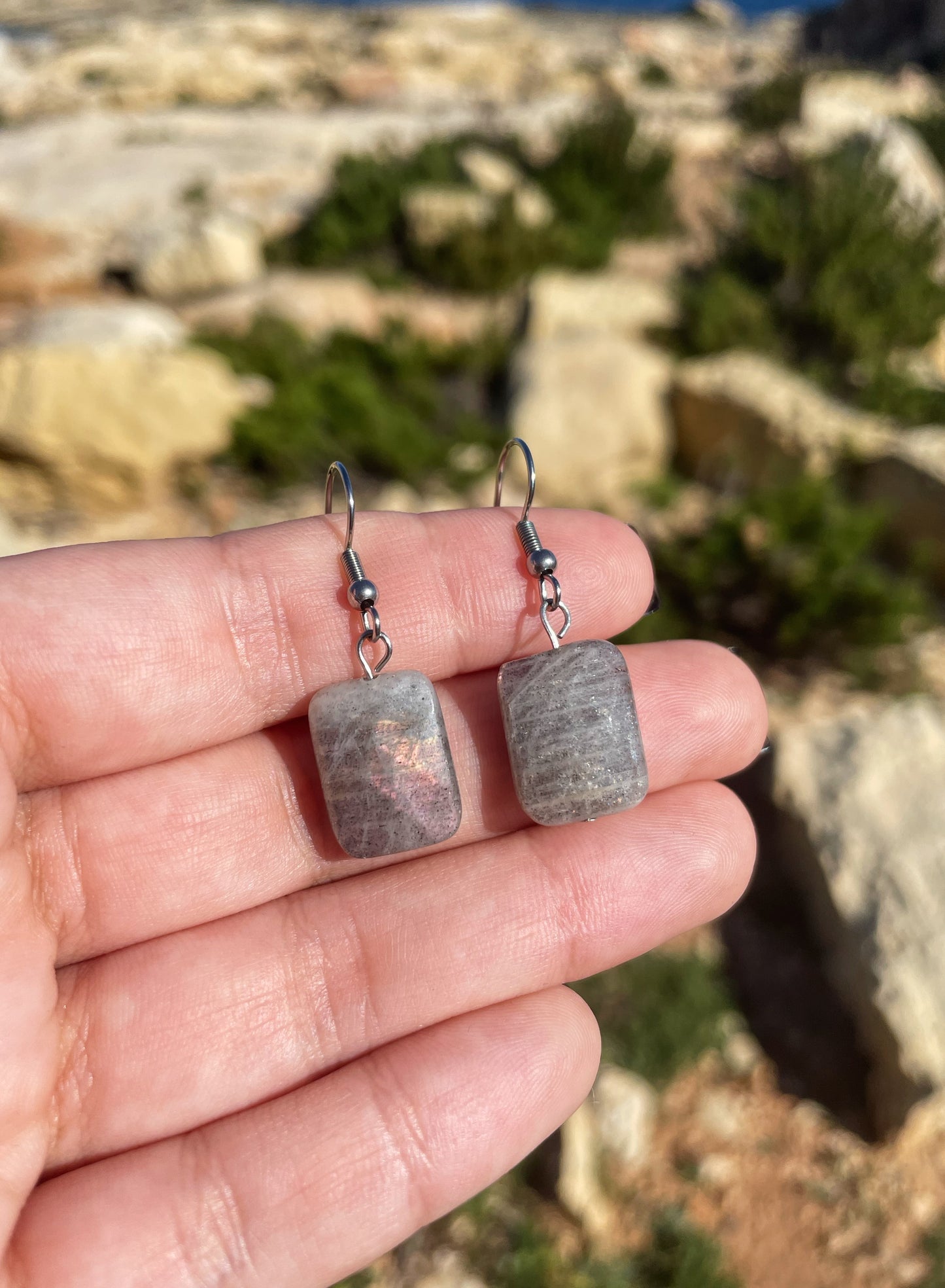 Labradorite Silver Earrings, 1 Tier︱ Repurposed