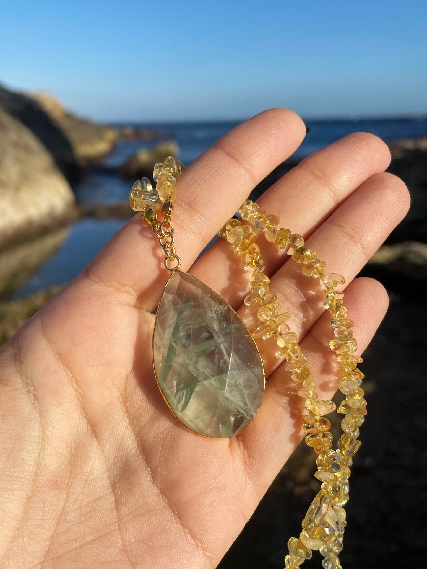 Fluorite and Quartz Necklace