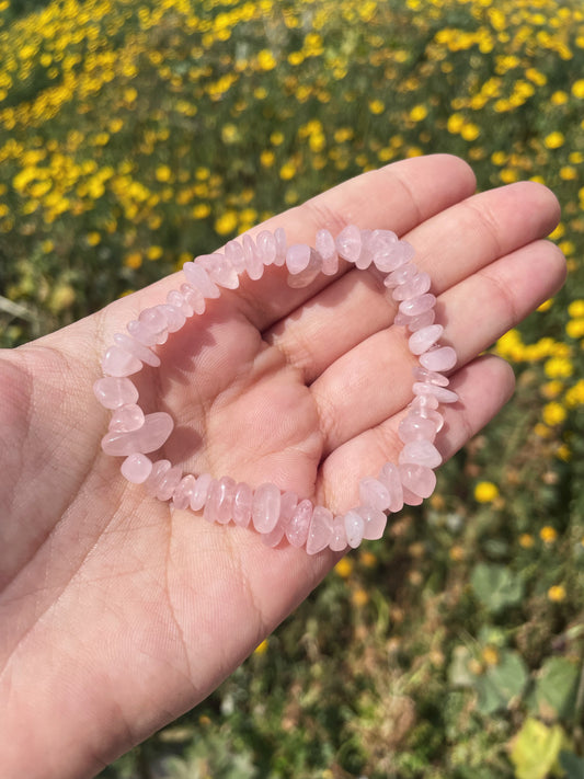 Rose Quartz Chips Bracelet