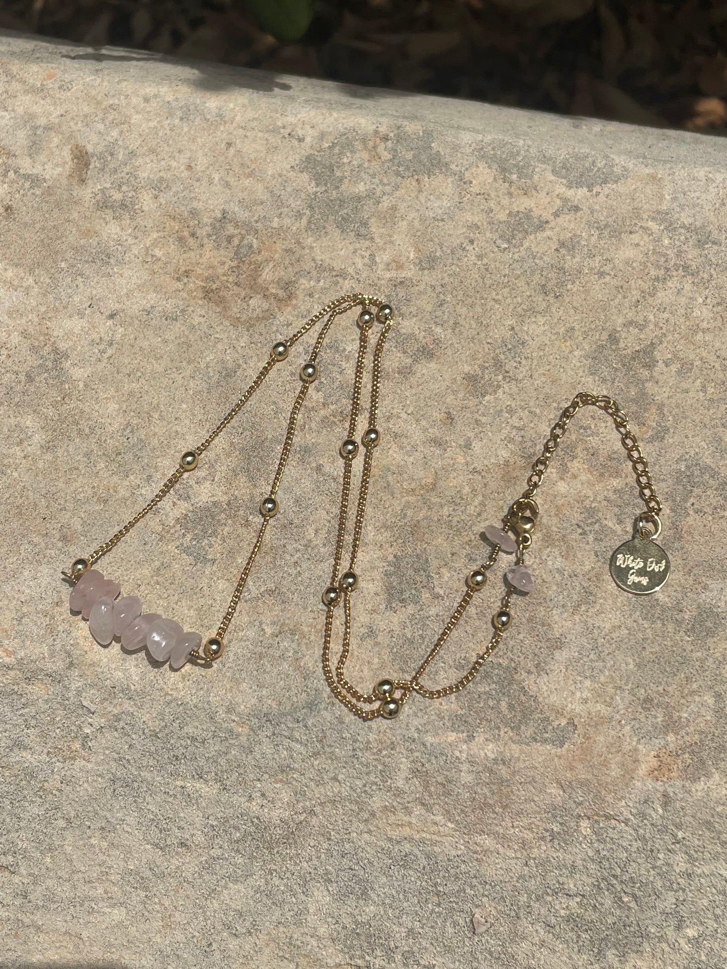 Rose Quartz, Carnelian, Lapis Lazuli, Aventurine, Tiger's Eye, Amethyst, Gold Necklace