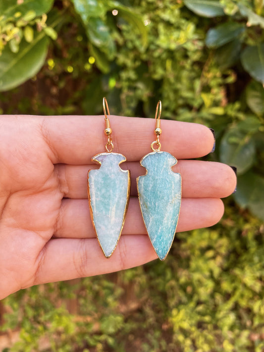 Aventurine Gold Earrings