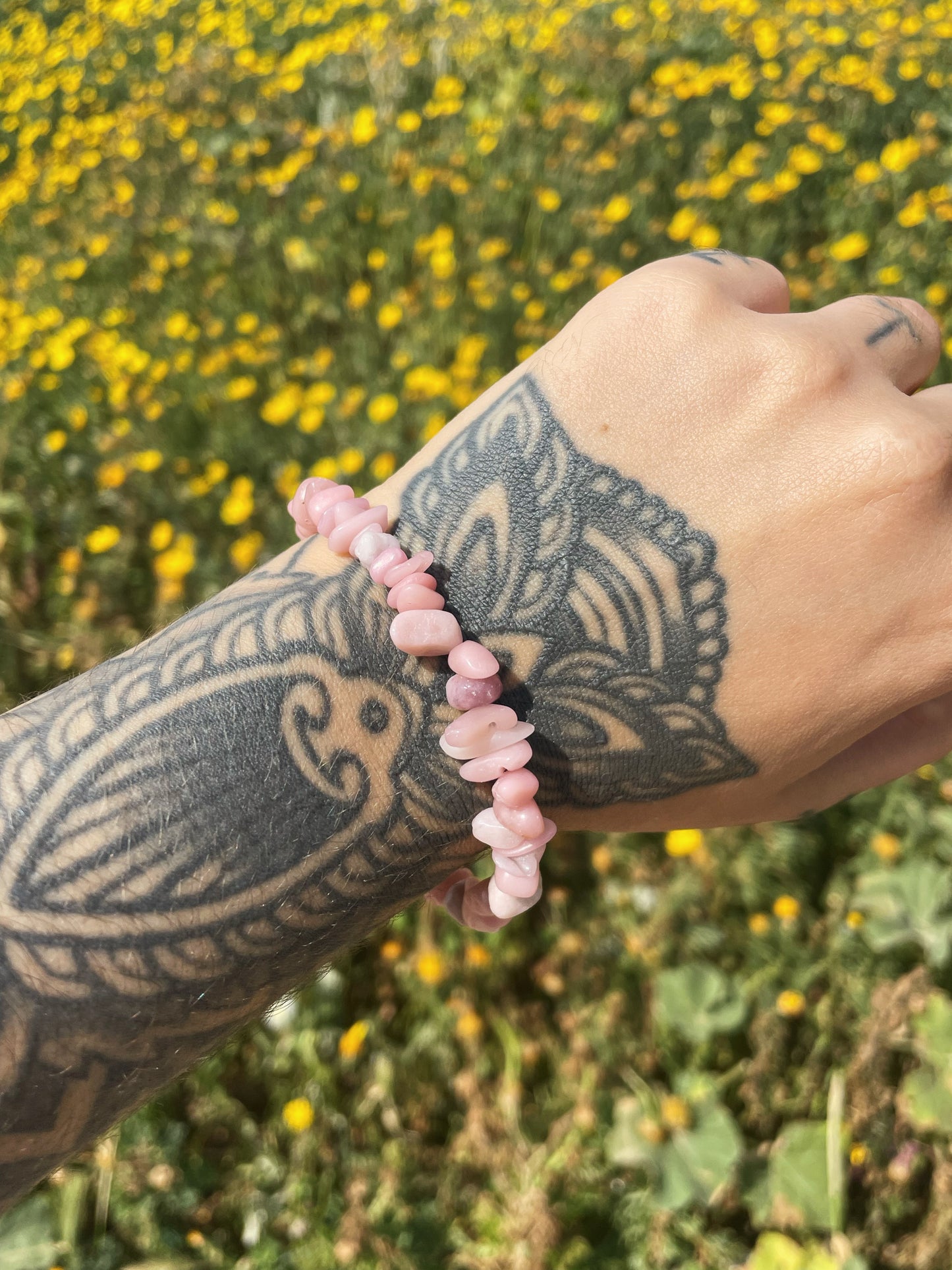 Pink Opal Chips Bracelet