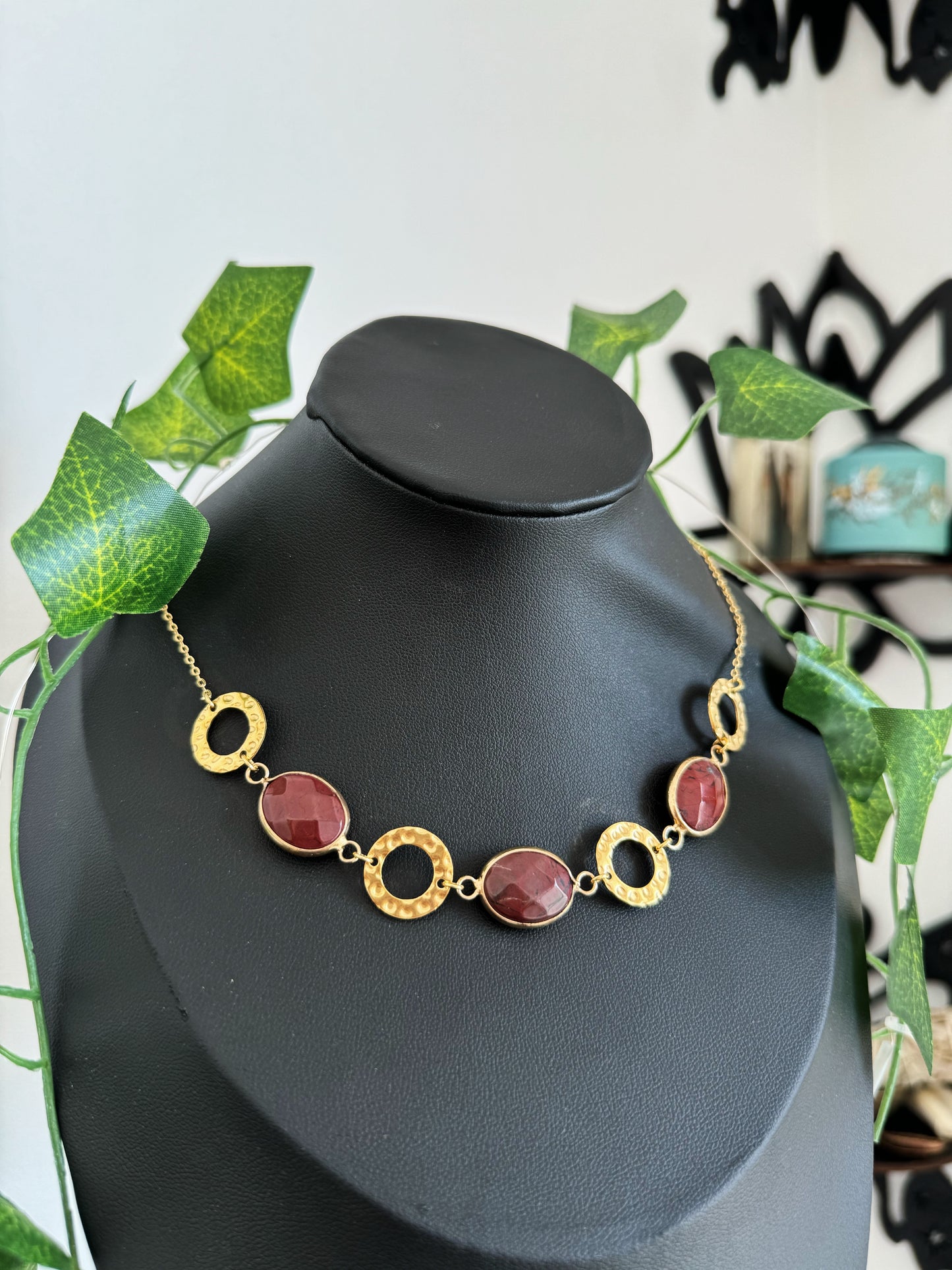 Red Jasper Gold Necklace