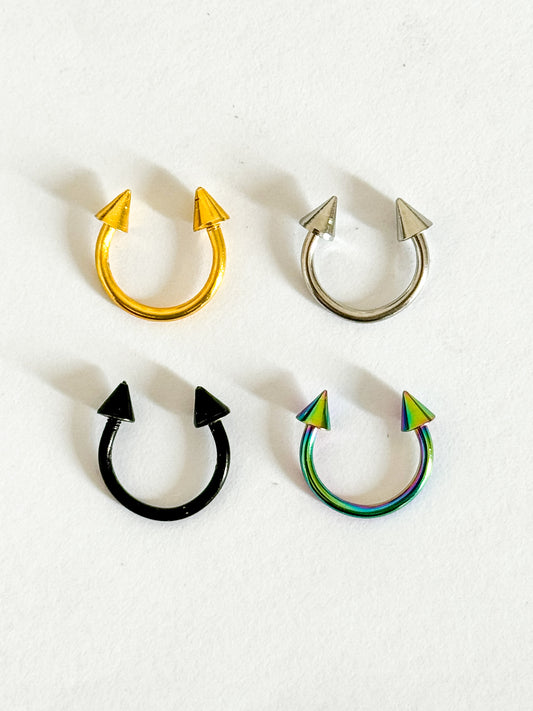 Circular Horseshoe Spike Barbell