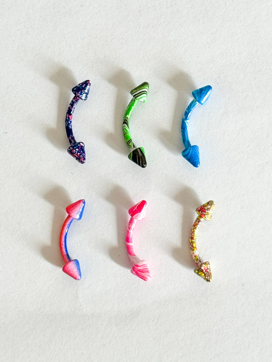 Curved Spike Color Barbell